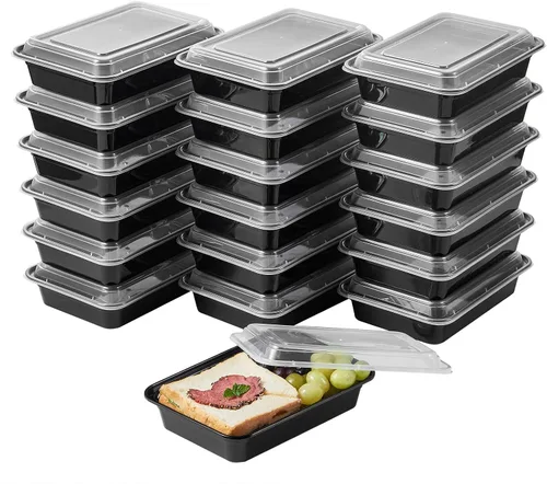Vista 8 de FULING - Envases de almacenamiento de comida para preparar comidas, 50 unidades, 24 onzas, redondos, con tapas, para llevar, caja de plan