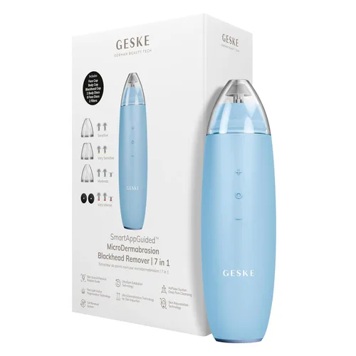 GESKE SmartAppGuided™ MicroDermabrasion Blackhead Remover | 7 en 1 | Removedor de puntos negros | Limpiador eléctrico de poros | Innovadora taza de