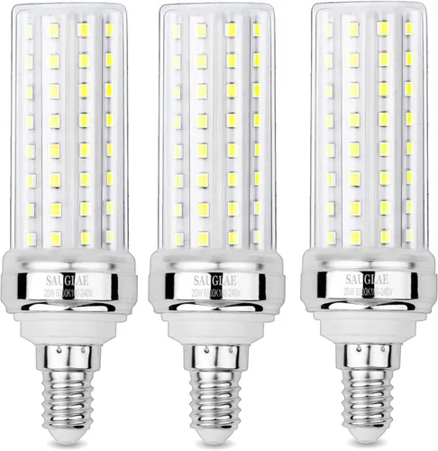 Bombillas LED de maíz de 20 W, equivalentes a bombillas incandescentes de 150 W, luz blanca diurna de 6000 K, no regulables, 2000 lm, bombillas E12