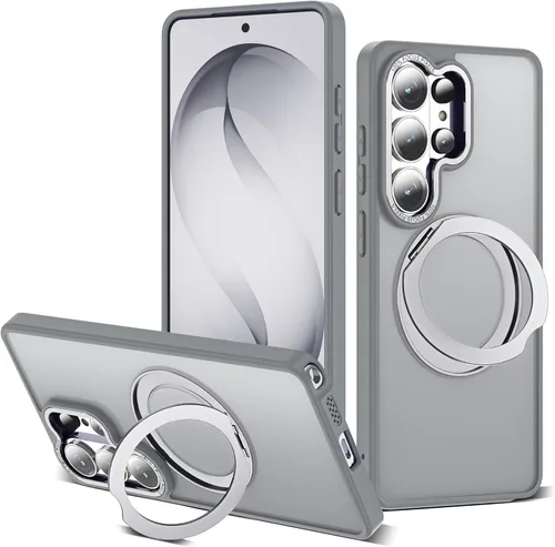 Vista 20 de Funda compatible con Samsung Galaxy S22 y S23 Ultra con soporte de anillo magnético giratorio 360 compatible con protección militar Mag-Safe, funda