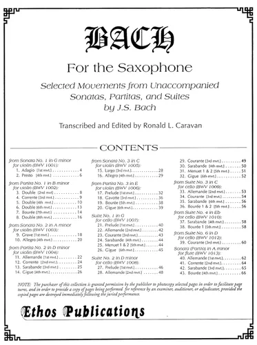 Bach for Solo Saxophone