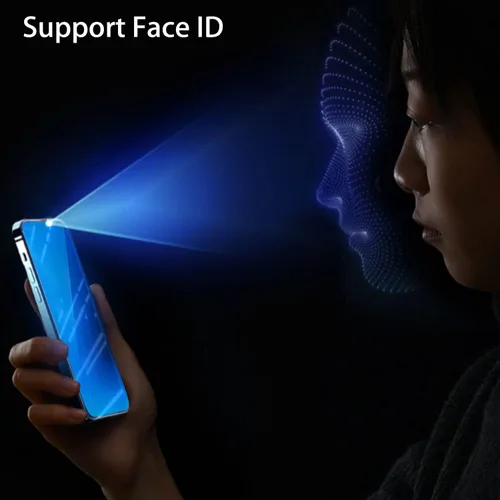Vista 4 de Paquete de 2 vidrios templados de privacidad anti-azul para iPhone X/iPhone XS/iPhone 11 Pro Mirror Protector de pantalla anti-espía película