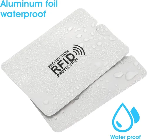 Vista 6 de TIESOME Juego de 10 fundas para tarjetas RFID, fundas de bloqueo RFID, impermeables, para tarjetas de crédito, protector de tarjetas de identidad