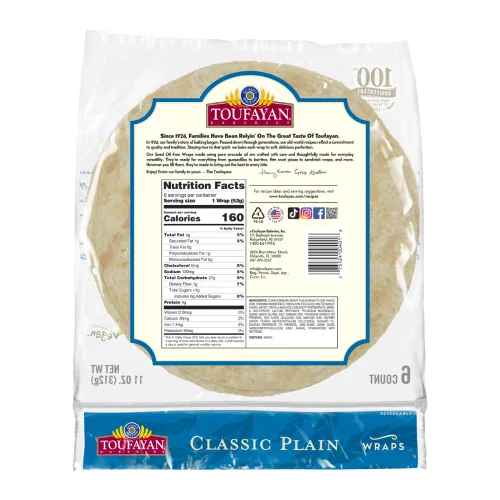 Vista 2 de Toufayan Classic - Envolturas de tortilla lisas, 9 pulgadas, sin aceite de semilla, hechas con aceite de aguacate, suaves, flexibles, veganas