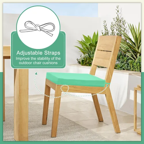 Vista 5 de Cozyide Cojines para sillas de exterior, cojines de asiento de patio impermeables con correas ajustables, cojines cuadrados para sillas de patio