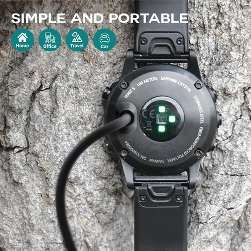 Vista 7 de TUSITA Cable de carga/datos de enchufe USB-C compatible con Garmin Watch, 1M, paquete de 2