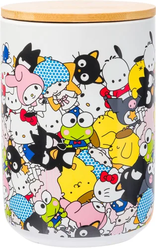Vista 23 de Silver Buffalo Sanrio Hello Kitty y sus amigos Cinnamoroll Cerezas Azul Jarra de Aperitivos de Galletas de Cerámica con Cuadros (Grande)