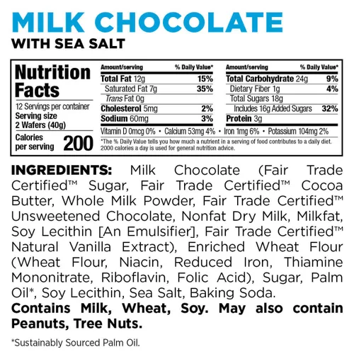Vista 4 de Little Secrets Obleas Crujientes de Chocolate con Leche 1 Paquete Doble Fabricado en Europa Nada Artificial y Sin Alcoholes de Azúcar Cacao