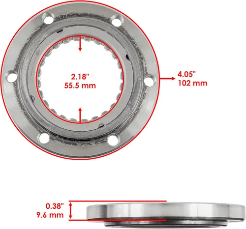 Vista 2 de Caltric Rodamiento unidireccional de embrague de arranque compatible con Yamaha Rhino 700 YXR700 2008 2009-2013