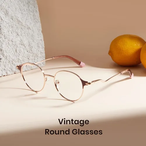 Vista 4 de Cyxus Round Blue Light Blocking Glasses for Women Metal Frame UV Filtering Computer Glasses Clear Lens 8132