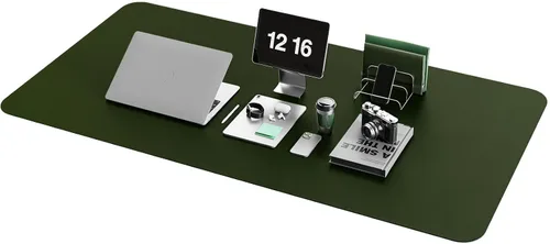 Vista 33 de YSAGi Alfombrilla de Escritorio de Cuero Antideslizante, Alfombrilla de Teclado para Escritorio de Computadora Portátil Impermeable, Protector