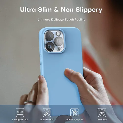Vista 7 de TOCOL Funda 5 en 1 para iPhone 13 Pro Max, con 2 protectores de pantalla + 2 protectores de lente de cámara, funda delgada de silicona líquida