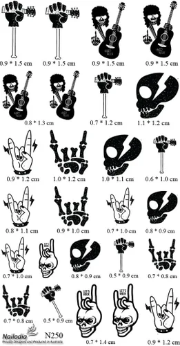 Vista 5 de Adhesivo decorativo para uñas Hard Rock Music