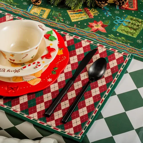 Vista 2 de Alata Cube Black - Juego de cubiertos forjados de acero inoxidable de 20 piezas, servicio para 4 personas, acabado satinado mate, apto