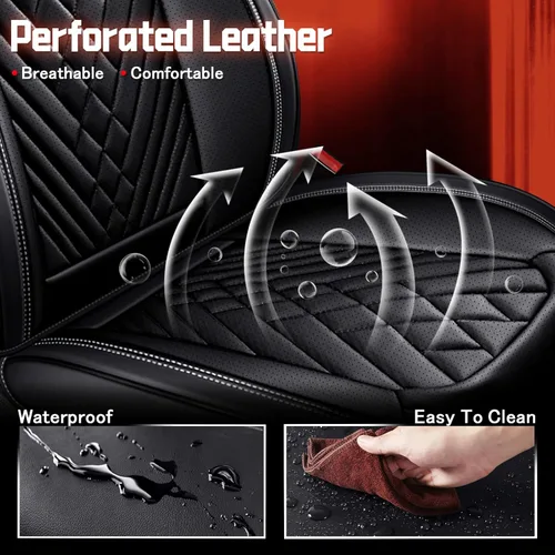 Vista 4 de Fundas de asiento para Nissan 250Z 2003-2009, color negro, comodidad de felpa, mejora interior de lujo e impermeables con almohadas