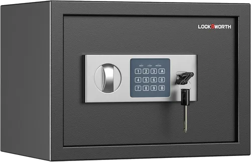 Vista 8 de Locksworth Caja de seguridad para el hogar, caja de seguridad de 0.6 pies cúbicos, caja de seguridad digital para dinero, joyas, documentos y armas