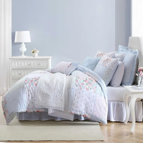 Vista 6 de Laura Ashley - Juego de funda de edredón individual, ropa de cama súper suave y acogedora, incluye fundas a juego y fundas de almohada adicionales