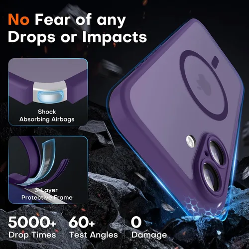 Vista 463 de TOCOL Funda para iPhone 11, compatible con Magsafe, protección completa de cámara, imanes integrados, protección contra caídas, funda translúcida
