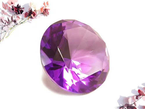 Vista 8 de Pisapapeles de cristal transparente con forma de diamante de 4.724 in – Decoración de oficina en casa y centros de mesa de boda con caja de regalo