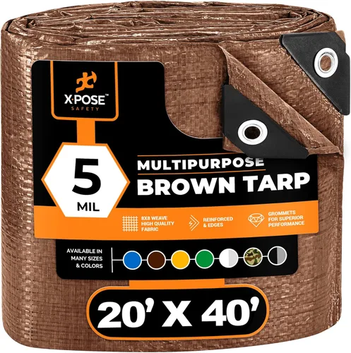 Vista 68 de Xpose Safety - Lona de polietileno ligera azul – Funda protectora multiusos, paño de goteo – duradero, impermeable, resistente a la intemperie