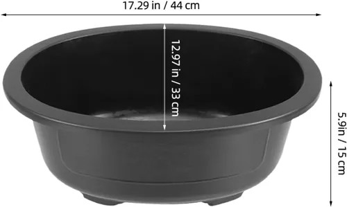 Vista 4 de DOITOOL 2 macetas de entrenamiento de bonsái de plástico de 17 pulgadas con orificio de drenaje, maceta ovalada para bonsái, macetas de cultivo