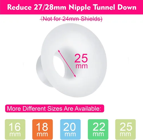 Vista 2 de Insertos de brida de silicona de 0.984 in compatibles con Spectra S1/S2, Medela, Bellababy, Elvie, Paruu R12 P10, Momcozy S9 S10 S12 Pro, protector