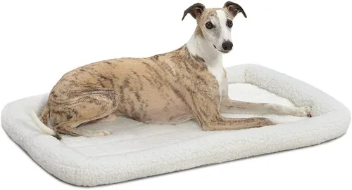 Vista 28 de MidWest Homes for Pets QuietTime Cama para Perros – Borde de Piel Sintética Gris, Ultra-Suave y Lavable a Máquina, Se Adapta a Jaulas