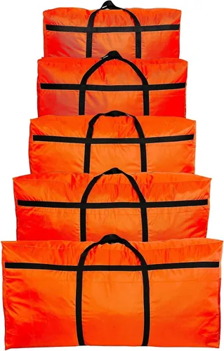 Vista 6 de DoYiKe Bolsa de lona de almacenamiento extra grande con cremalleras y asas, bolsa de lona plegable grande para viajes