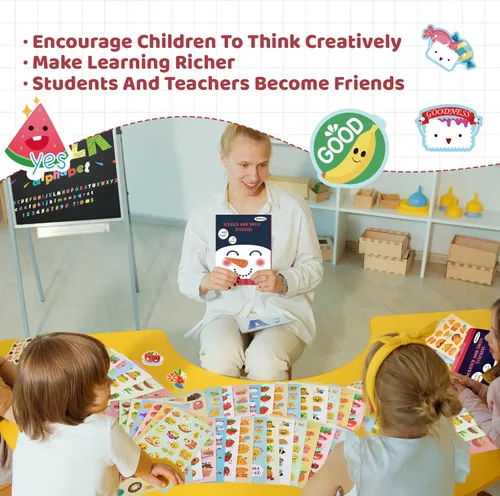 Vista 7 de HORIECHALY Calcomanías para rascar y oler para niños, Calcomanías olorosas 85 hojas 17 aromas, más de 1600 diseños perfumados con bonitos patrones