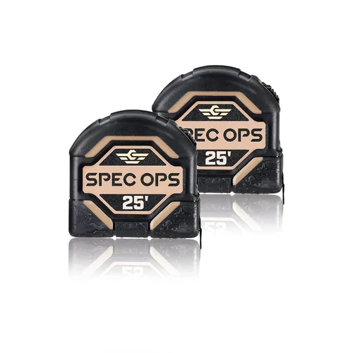 Vista 14 de Spec Ops Tools - Juego de herramientas de cinta métrica de 16 pies y 25 pies, hoja de doble cara de 1 pulgada, estuche compuesto de grado militar
