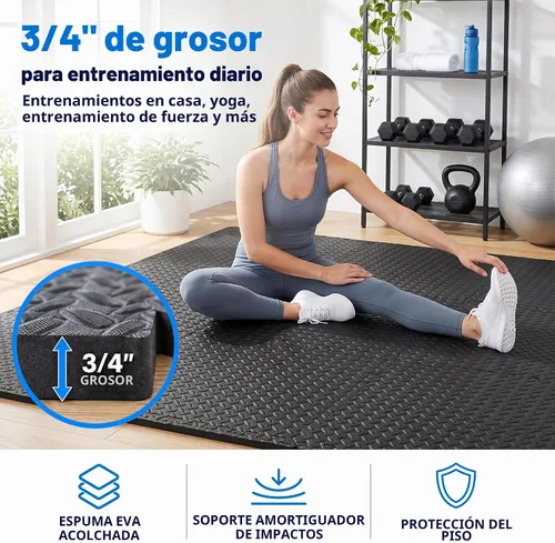 Vista 2 de ZENY Paquete de 24 azulejos de espuma EVA, 3/4 pulgadas extra gruesas
