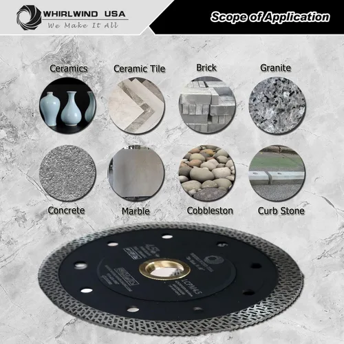 Vista 4 de Hoja de diamante para azulejos de 4.5 pulgadas, 5 hojas de sierra superfinas para cortar porcelana, granito, mármol