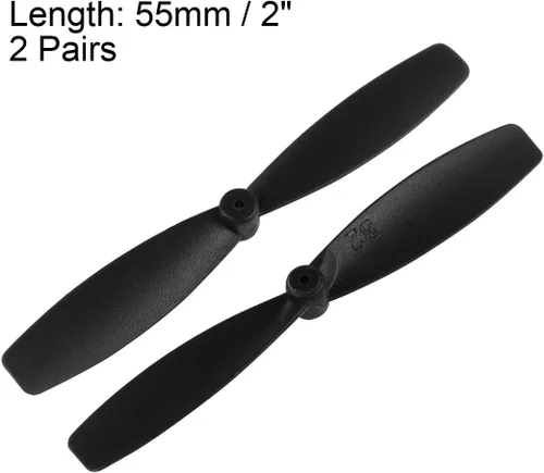 Vista 2 de uxcell Hélices RC 2.165 in CW CCW 2-Paletas Rotores Principales Negro 2 Pares