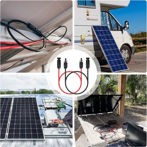 Vista 8 de iGreely - Cable de extensión solar de 10 pies y 10 AWG con conector macho y hembra de panel solar, adaptador de panel solar