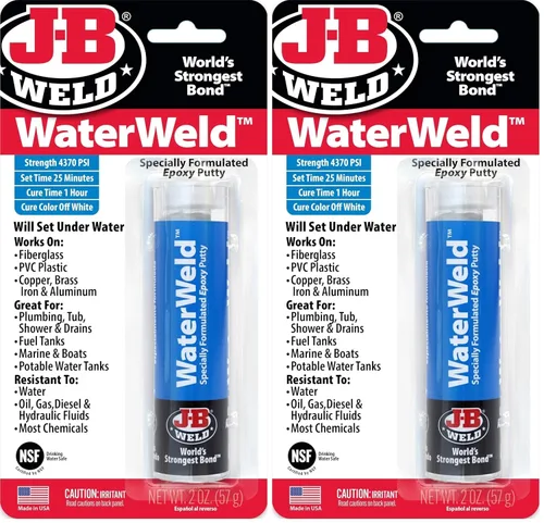 Vista 8 de J-B Weld 8277 2-Oz. Masilla Epoxi Waterweld Auto, 0, 2 onza, Blancuzco