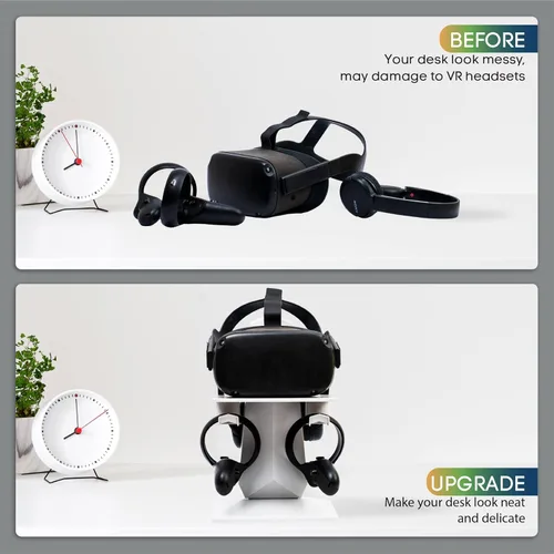 Vista 4 de TCTEC VR Stand VR Headset Stand VR Display Holder Storage Virtual Reality Headset Desktop Display Stand for Oculus Quest 2 Quest Rift Rift S Valve