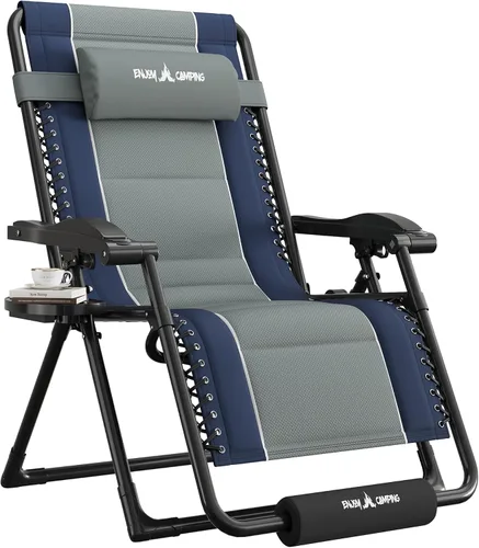 Vista 11 de UDPATIO Silla de gravedad cero de gran tamaño, reclinable acolchado completo para exteriores, asiento reclinable ajustable plegable para patio