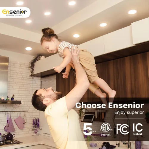 Vista 8 de Ensenior Paquete de 12 Luces LED Empotradas de Techo de 6 Pulgadas, Regulables, 2700K-5000K 5CCT, 1200LM 12W 120V, Downlight Tipo Oblea Sin Caja