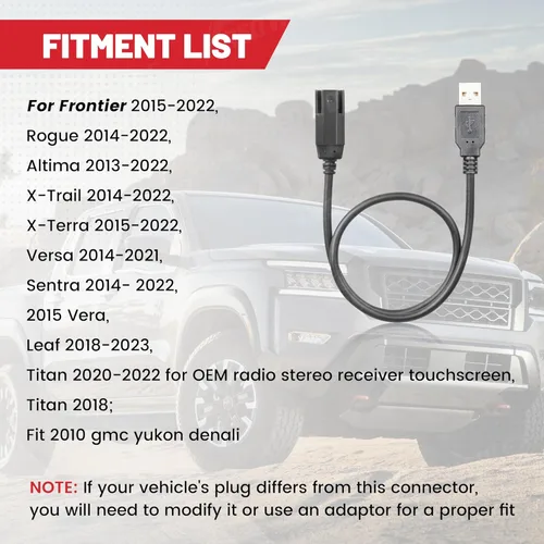 Vista 3 de RED WOLF Cable estéreo de fábrica para coche, puerto USB, arnés de cableado de retención para Nissan 2015-2022 Frontier Titan Sentra Retain OE