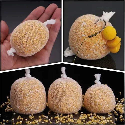 Vista 3 de 2 unids 1.457 in PVA Carpa Pesca Malla Recarga Cebo Bolsas de Medias Plataformas Solubles en Agua Cebo Envoltura Bolsas para Carpa