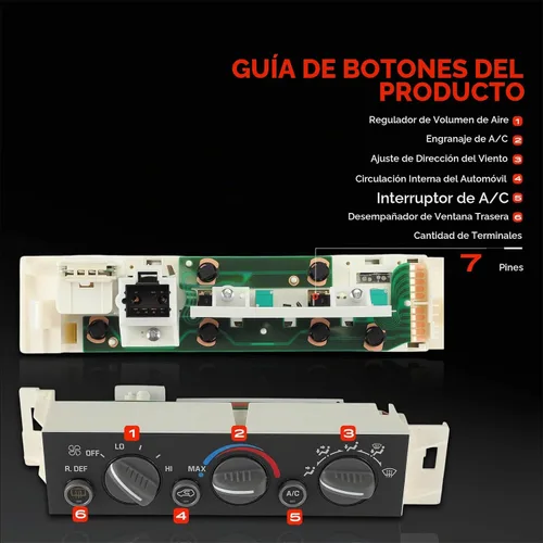 Vista 3 de A-Premium Módulo de Panel de Control de Clima de Calefacción/A/C con Desempañador de Ventana Trasera Compatible con Vehículos Chevy, Cadillac y GMC