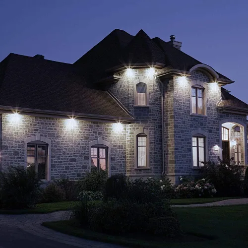 Vista 8 de CINOTON - Apliques de luz LED de 100 W para exteriores, 15000 lúmenes, IP65 impermeables, iluminación de seguridad para pared con articulación