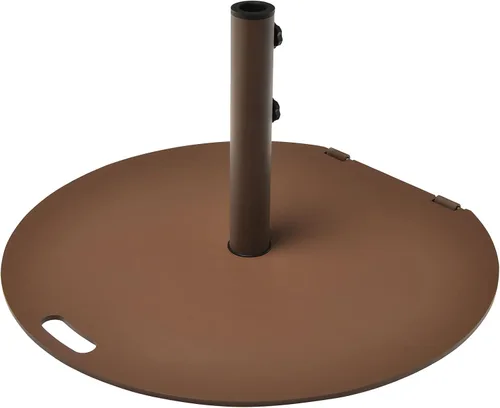 Tangkula Base de sombrilla de patio de 50 libras, soporte redondo de 27.5 pulgadas con ruedas, base de sombrilla de acero resistente al aire libre