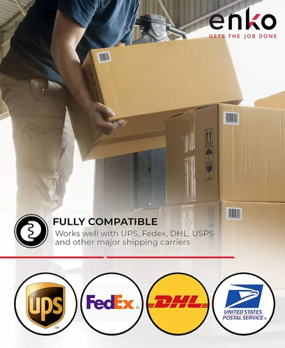 Vista 5 de enKo - Etiquetas térmicas directas compatibles con etiquetas Zebra/Rollo de 4 x 6 (4 x 6.5 pulgadas), núcleo de 1 pulgada (6 rollo, 1500 etiquetas)
