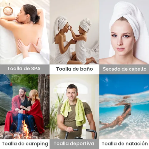 Vista 5 de JML - Toallas de baño de microfibra de gran tamaño (30 x 60 pulgadas), suaves, súper absorbentes y de secado rápido, multiusos para deportes Azul
