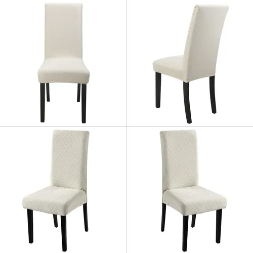Vista 6 de YISUN Fundas para sillas de comedor, fundas de asiento de silla de jacquard elásticas, extraíbles y lavables, fundas protectoras para sillas Parson