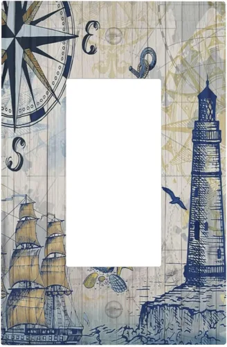 Vista 123 de Cubiertas de Enchufe Dúplex de 1 Gang con Hojas Florales de Eucalipto Azul en Acuarela, Placa Frontal Decorativa para Interruptor de Luz, Placa