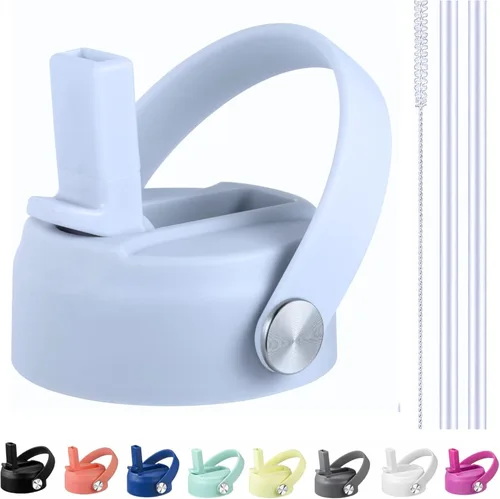 Vista 15 de KMN Tapa de popote para boca ancha Hydro Flask, tapas con popote para Hydroflask de boca ancha de 12, 16, 18, 20, 32, 40 onzas, tapa de popote