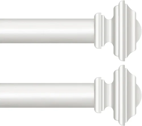 Vista 19 de KAMANINA Barra de cortina de 32 a 58 pulgadas (2.6 a 4.8 pies), barras de cortina ajustables de 1 pulgada para ventanas, barras de cortina