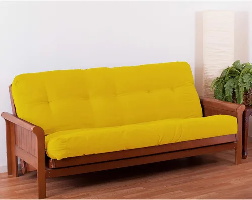 Vista 53 de Blazing Needles Renewal - Colchón futón de sarga de 8 pulgadas, individual, color borgoña